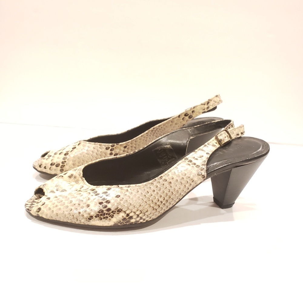 The Flexx womens heels slingback shoes size 9 reptile shoes snakeskin